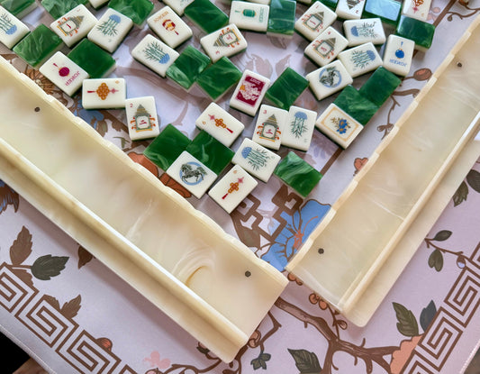 Heirloom Ivory Scalloped Mahjong Racks + Velvet Bag (Coming Soon!)
