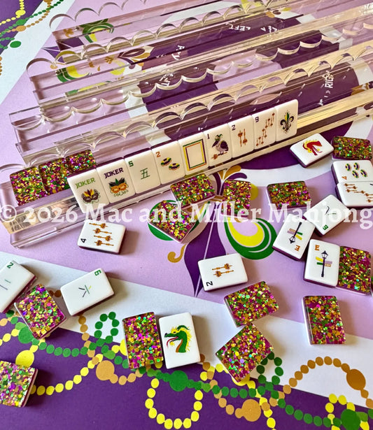Crystal Clear Scalloped Mahjong Racks + Velvet Bag (Coming Soon!) - Rack