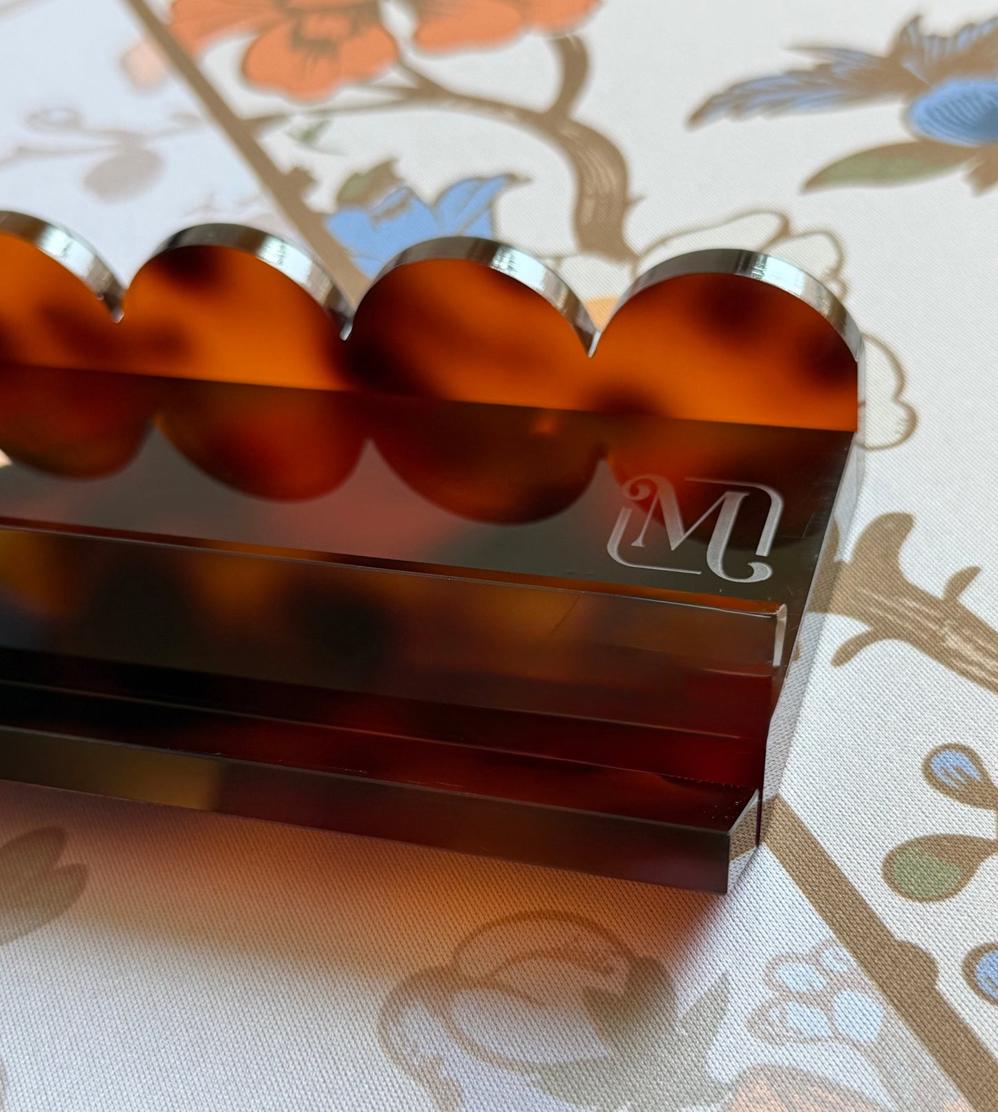 Ember Tortoise Scalloped Mahjong Racks + Velvet Bag (Coming Soon!)