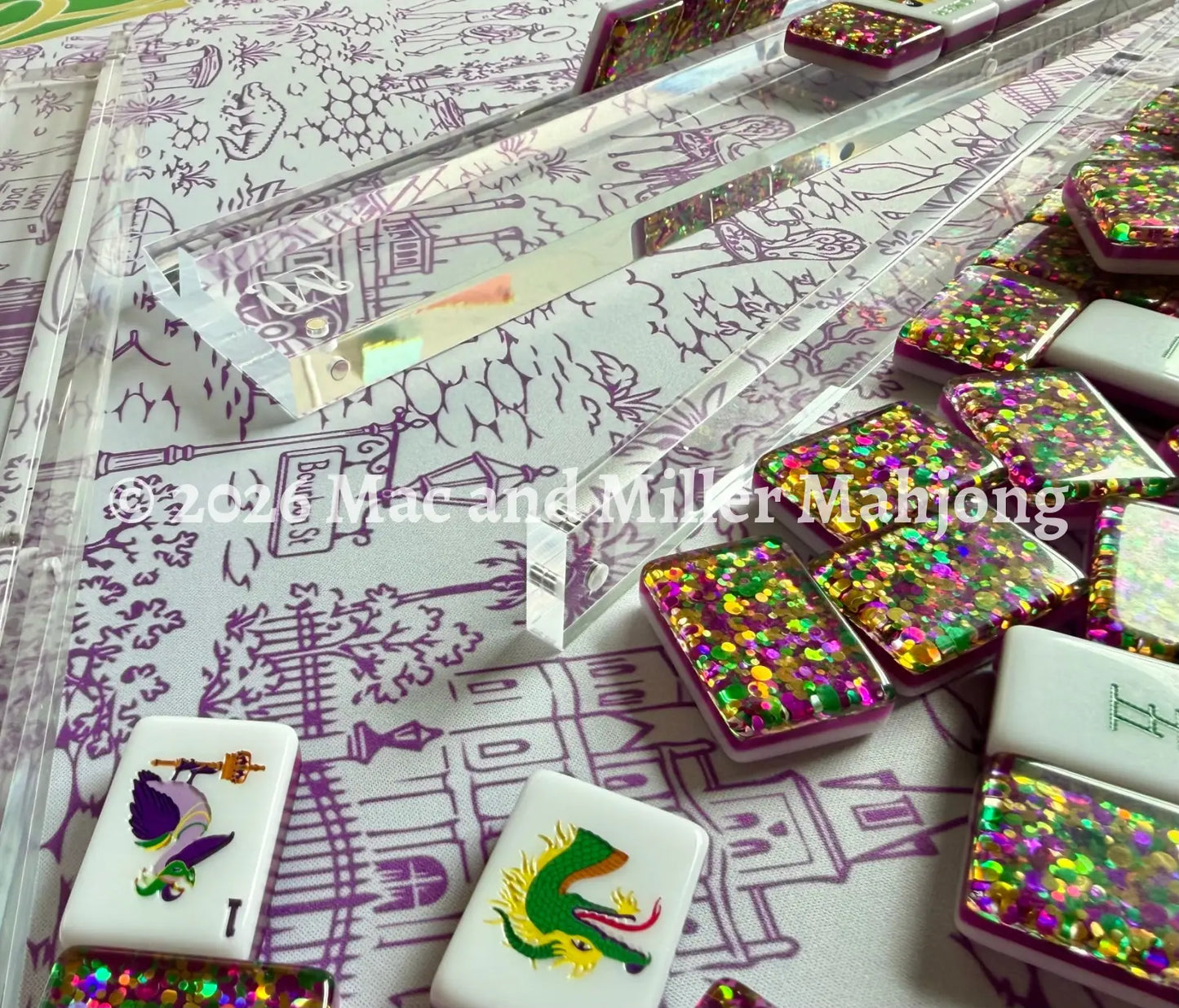 Crystal Clear Acrylic Mahjong Racks + Velvet Rack Bag (Coming Soon) - Rack