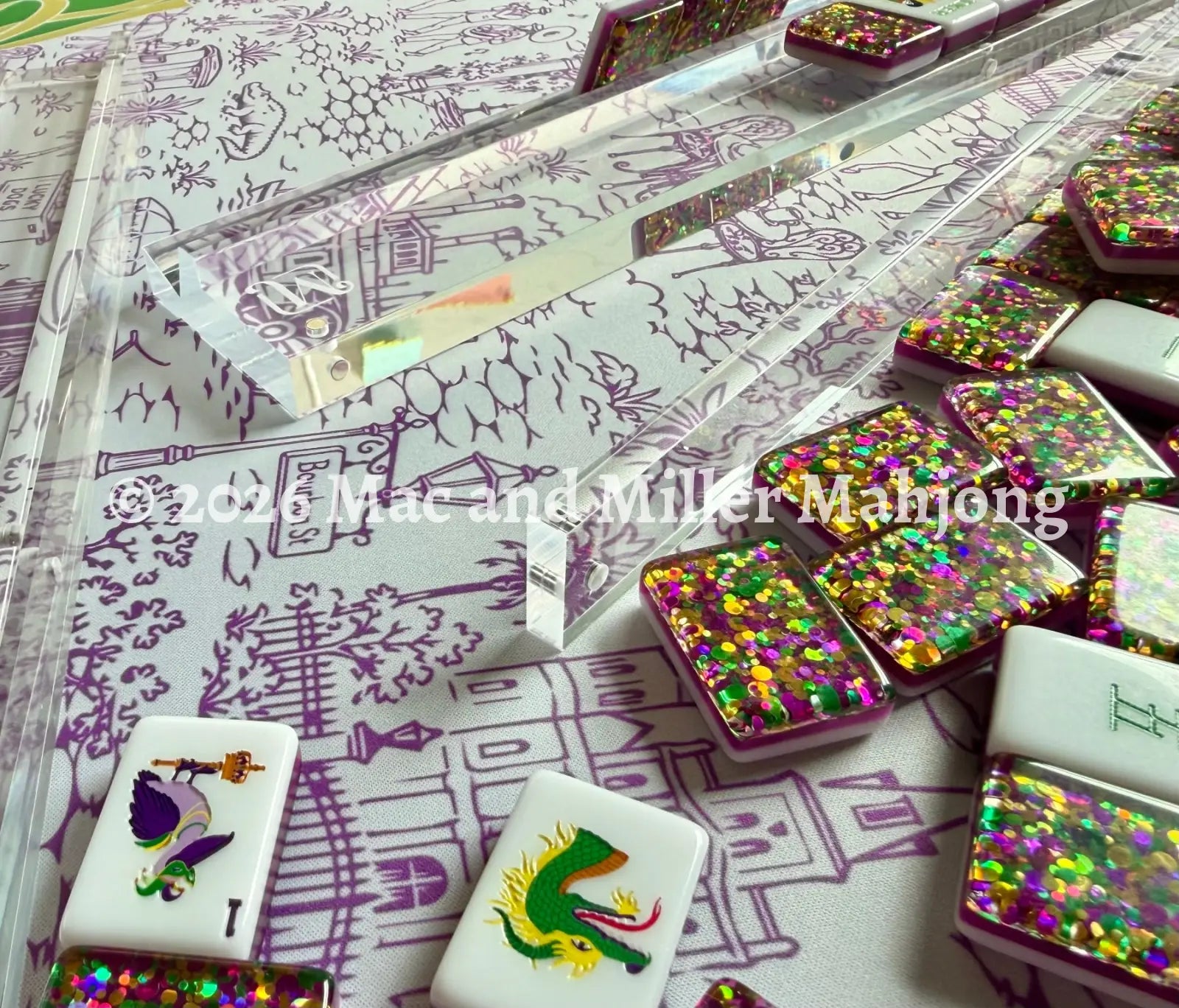 Crystal Clear Acrylic Mahjong Racks + Velvet Rack Bag (Coming Soon) - Rack