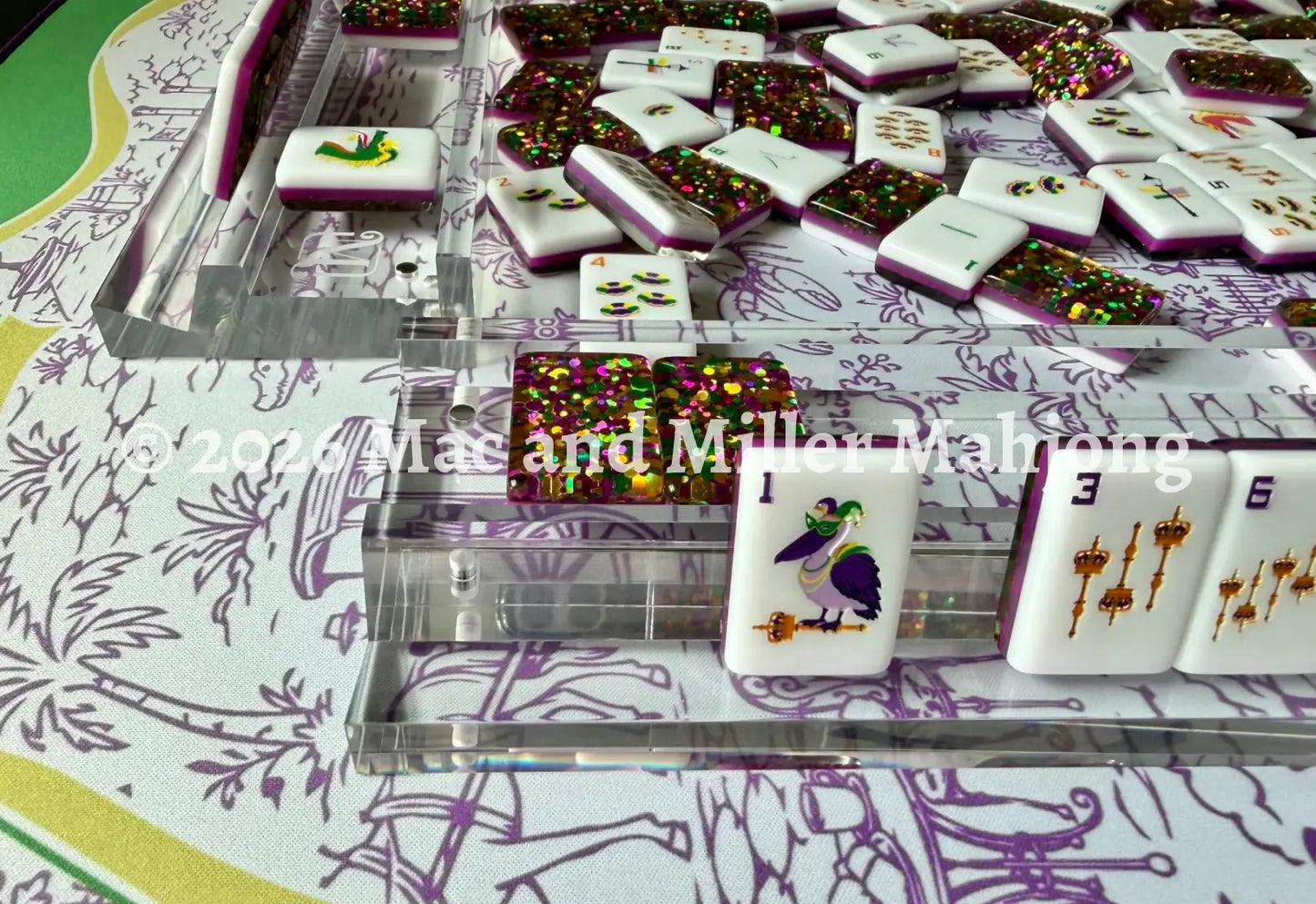 Crystal Clear Acrylic Mahjong Racks + Velvet Rack Bag (Coming Soon) - Rack