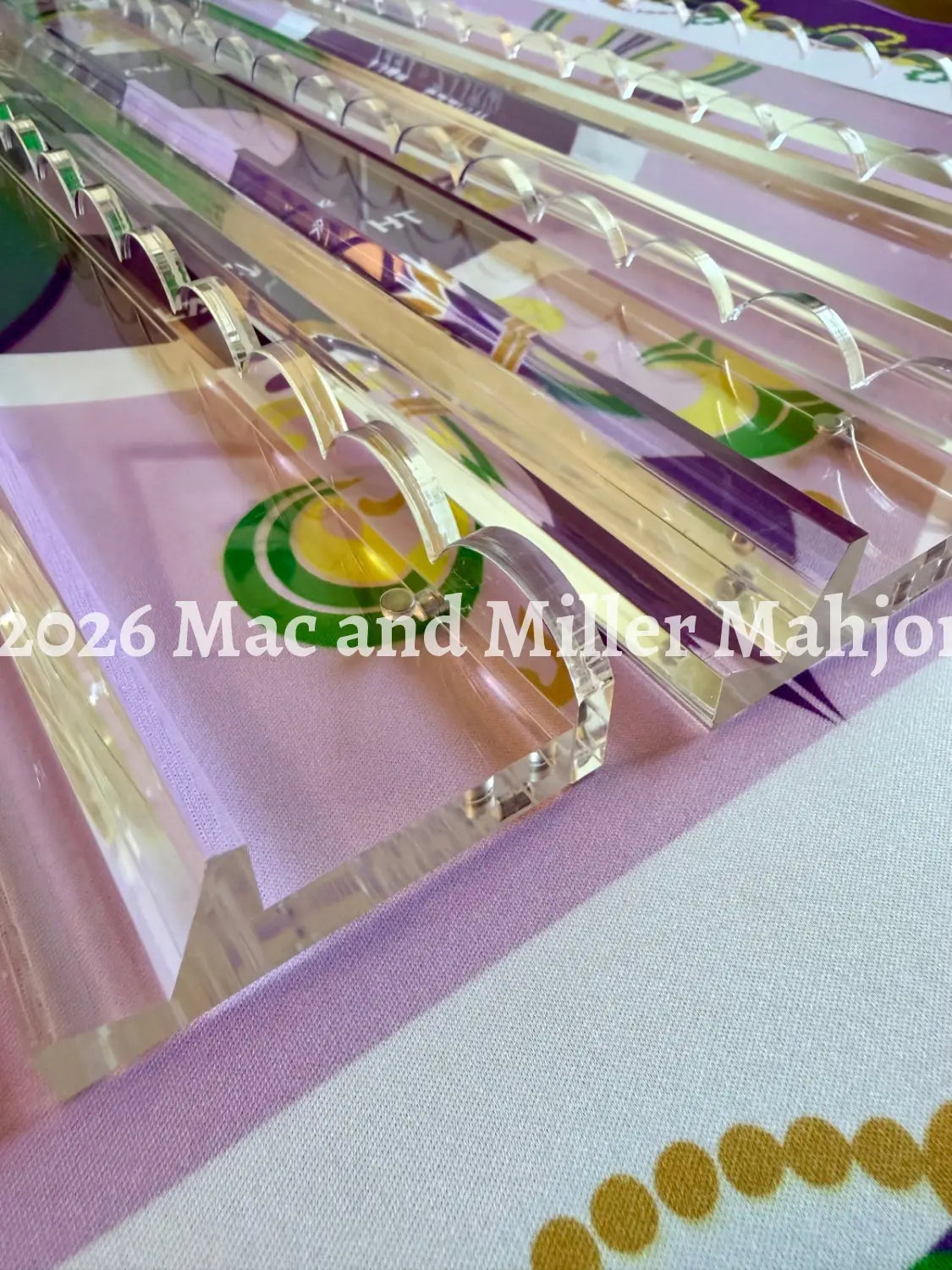 Crystal Clear Scalloped Mahjong Racks + Velvet Bag (Coming Soon!) - Rack