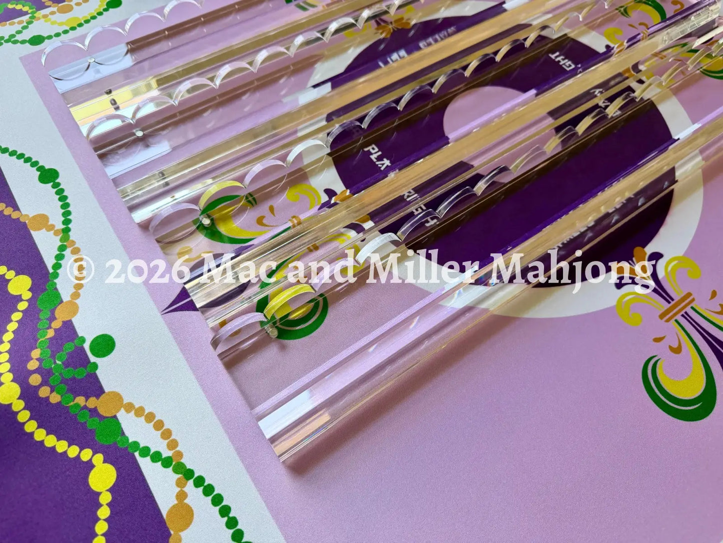 Crystal Clear Scalloped Mahjong Racks + Velvet Bag (Coming Soon!) - Rack