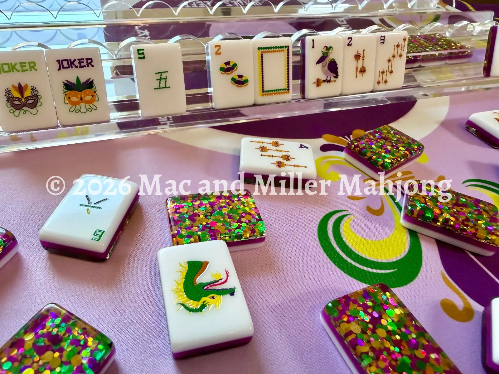 Crystal Clear Scalloped Mahjong Racks + Velvet Bag (Coming Soon!) - Rack