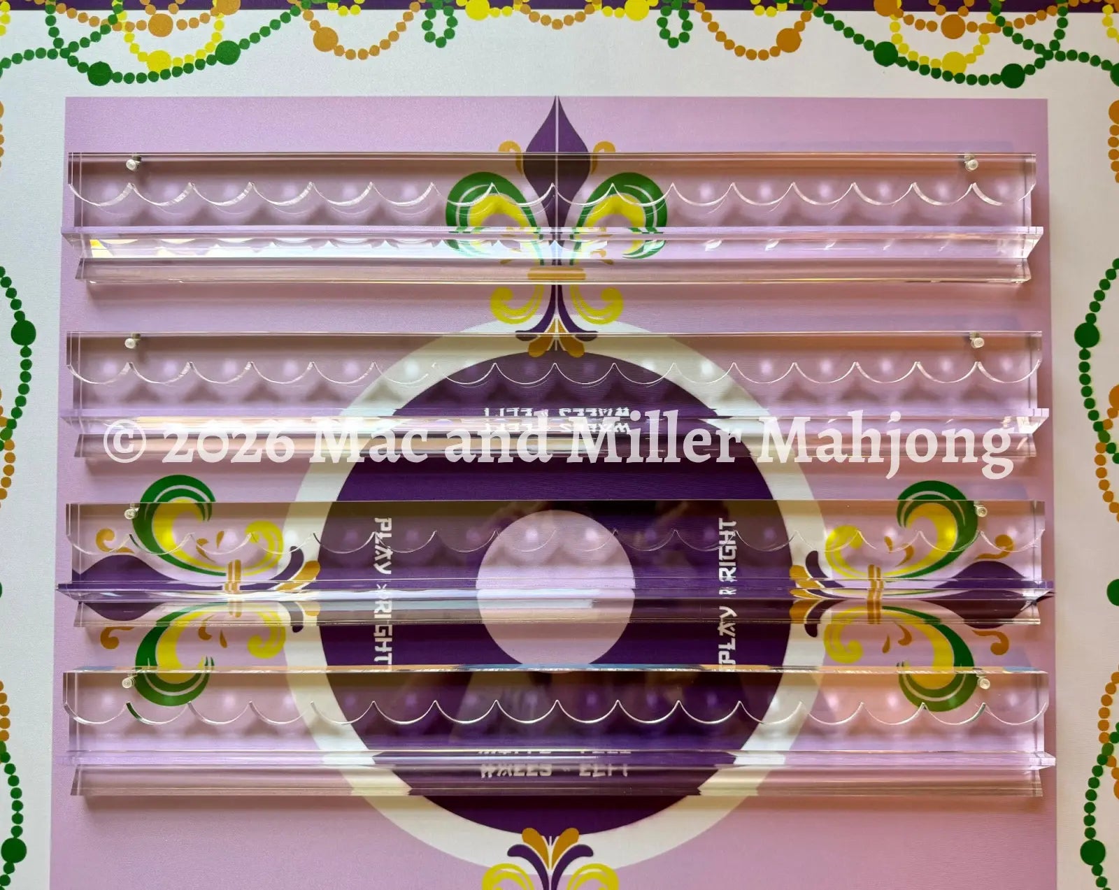 Crystal Clear Scalloped Mahjong Racks + Velvet Bag (Coming Soon!) - Rack