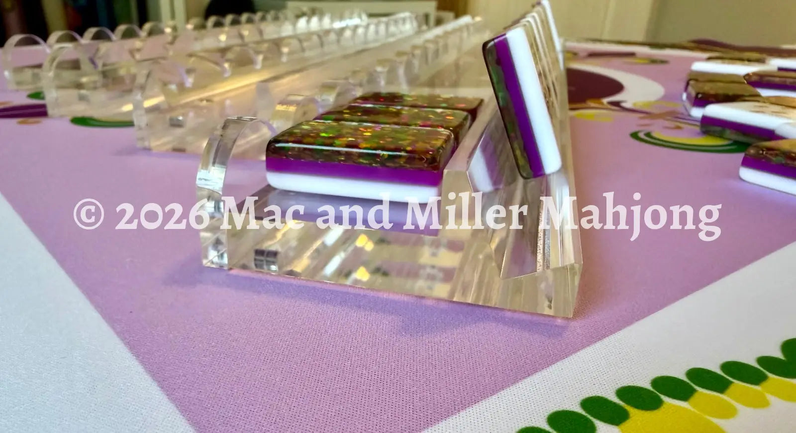 Crystal Clear Scalloped Mahjong Racks + Velvet Bag (Coming Soon!) - Rack