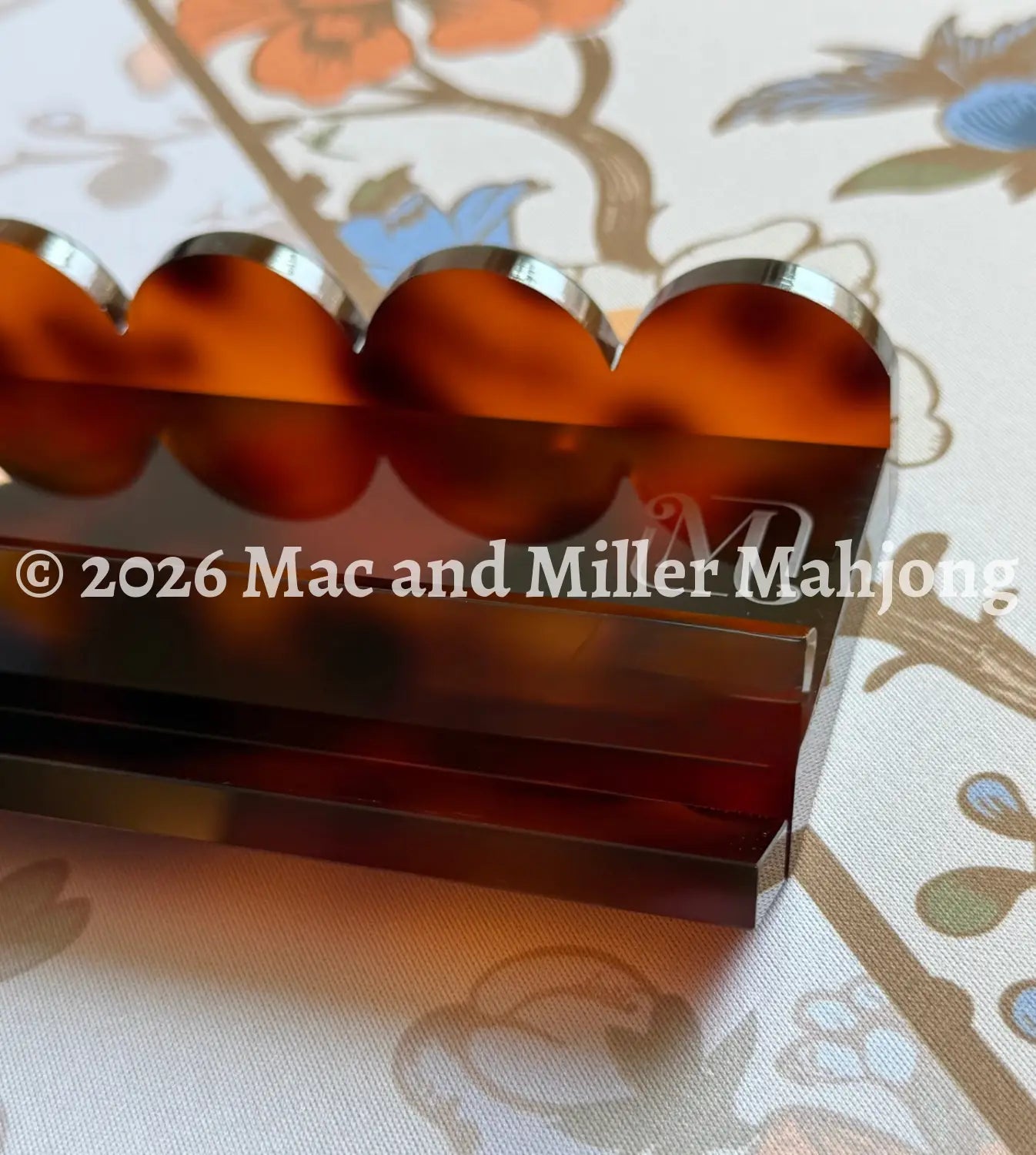 Ember Tortoise Scalloped Mahjong Racks + Velvet Bag (Coming Soon!) - Rack