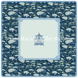 Mac and Miller Mahjong Heirloom Collection Square Navy Chinoiserie Mahjong Mat