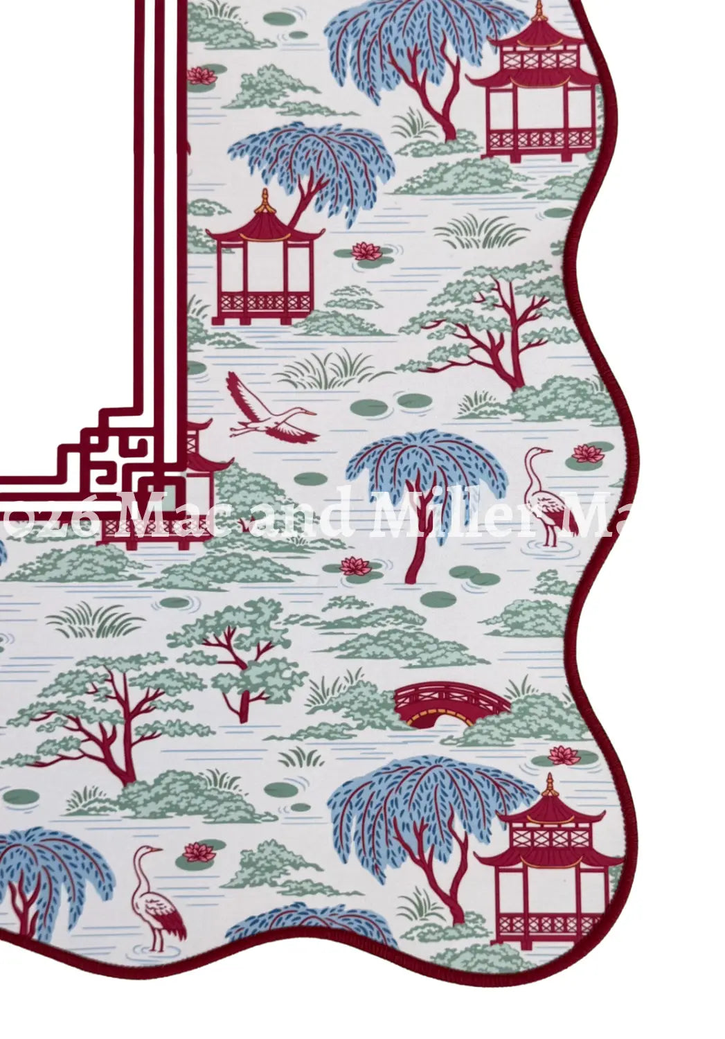 Heirloom Collection: Chinoiserie Scalloped Mahjong Mat (Coming Soon!) - Mat