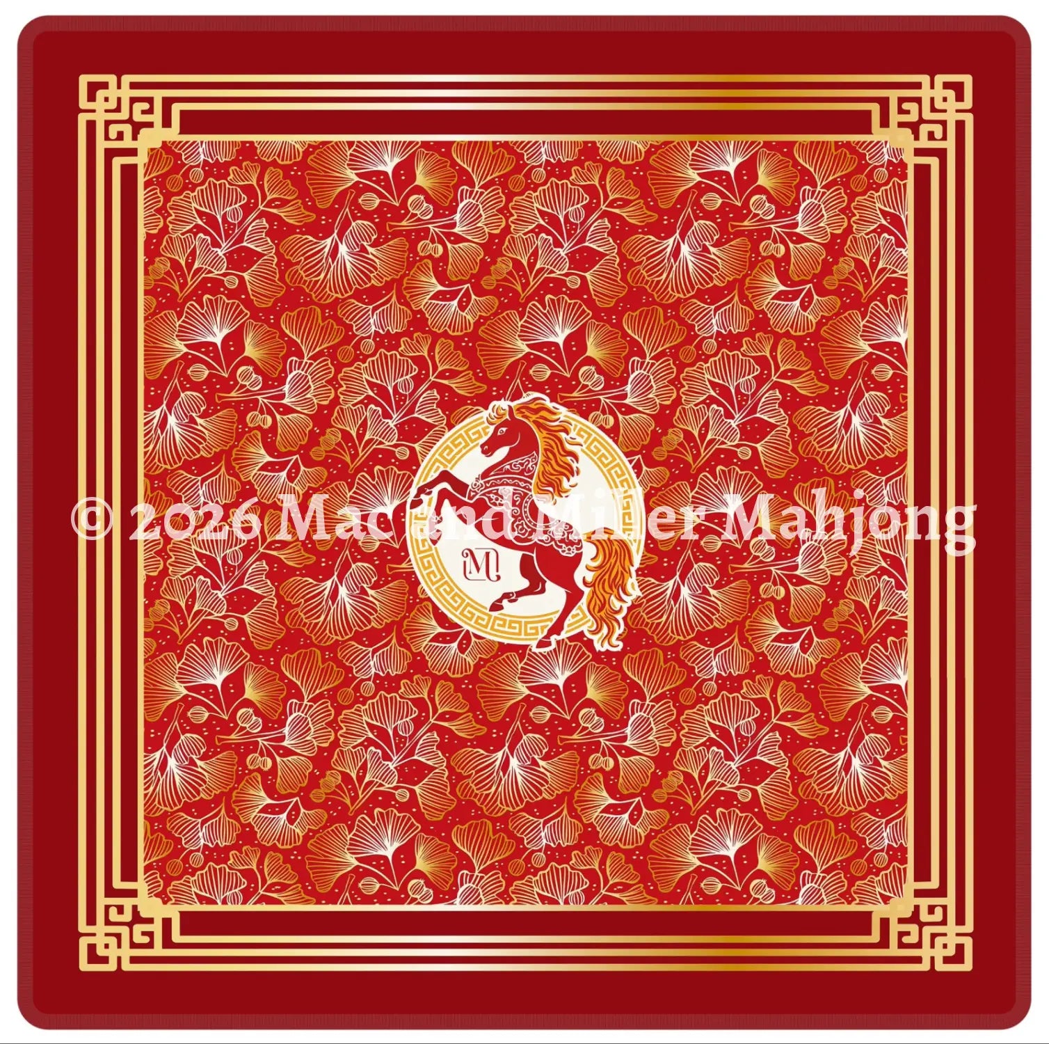 Limited Edition Mac and Miller Mahjong Heirloom Collection Year of the Horse Mahjong Mat 