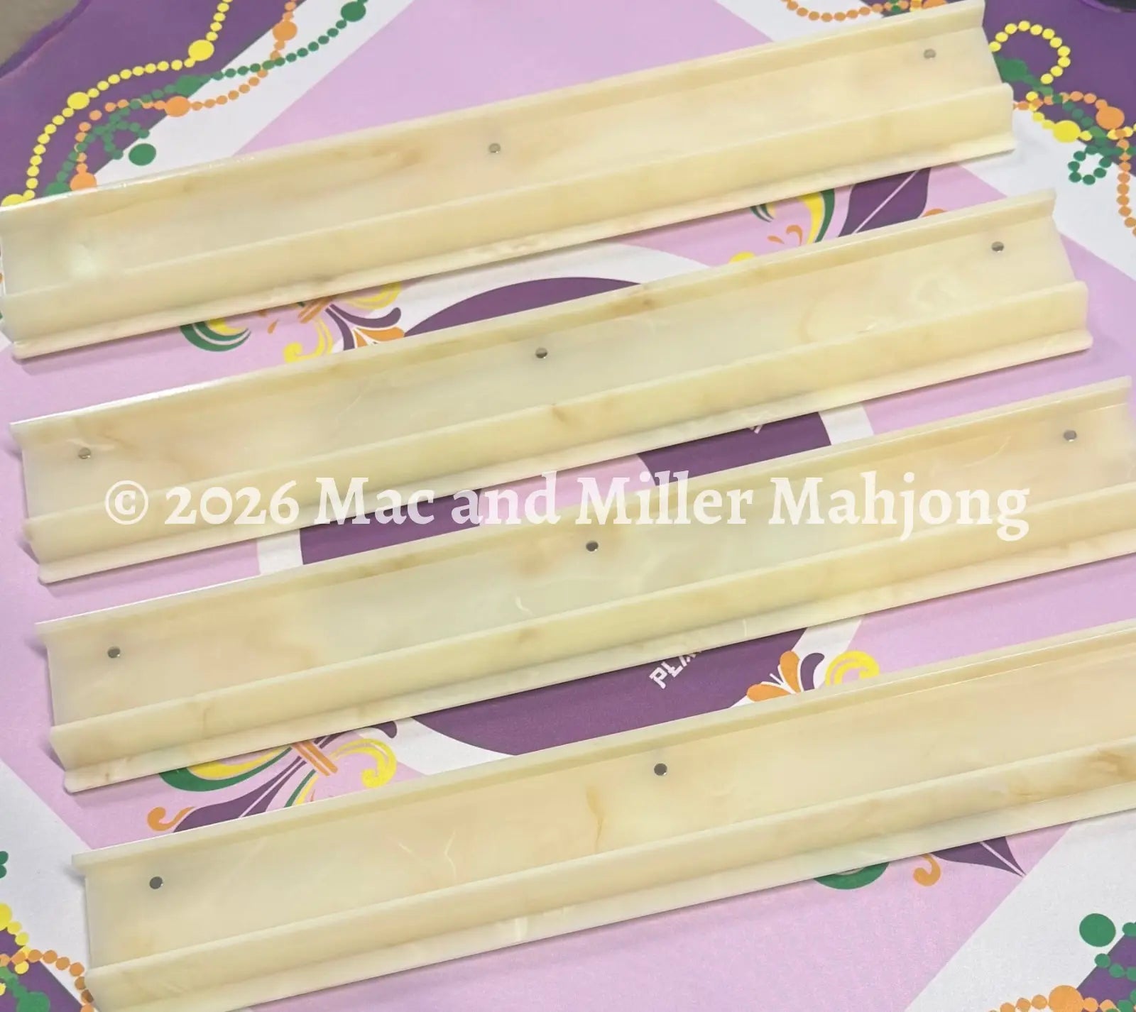 Heirloom Ivory Classic Straight Mahjong Racks + Velvet Rack Bag - Rack
