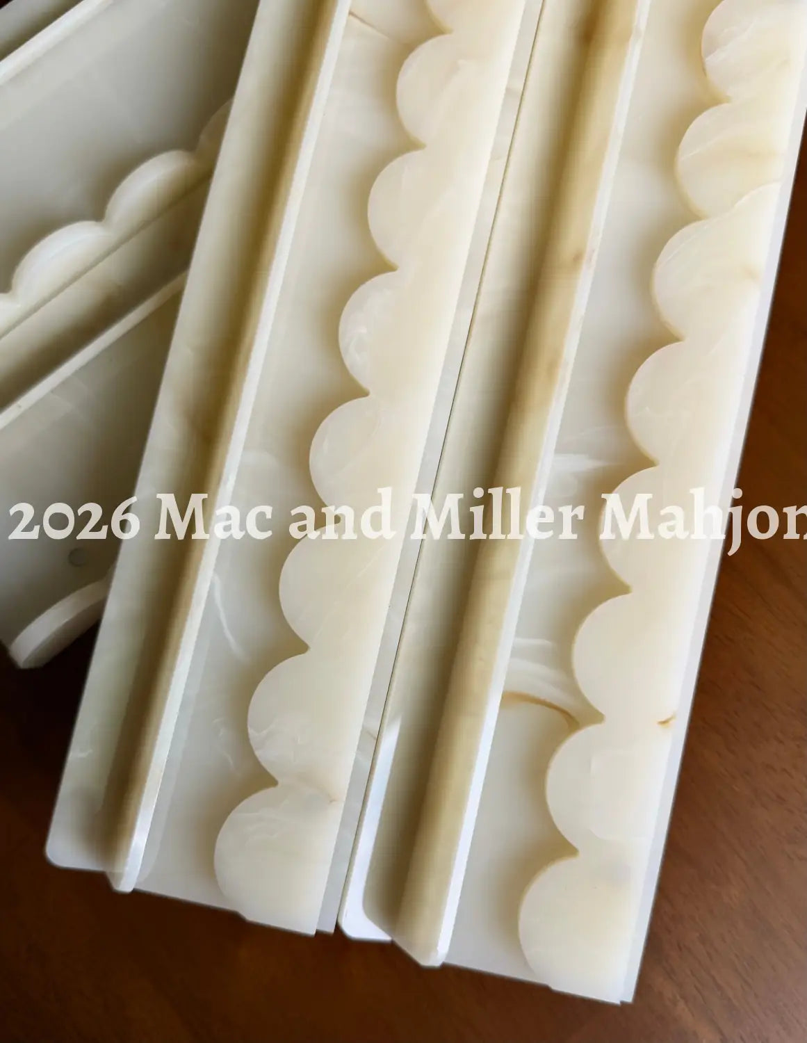 Ivory Swirl Scalloped Mahjong Racks