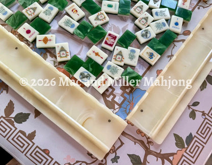 Heirloom Ivory Scalloped Mahjong Racks + Velvet Bag (Coming Soon!) - Rack