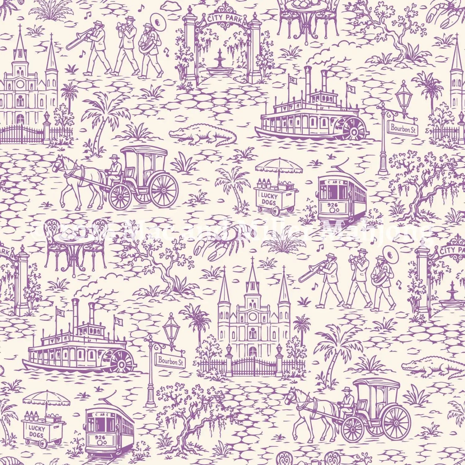 Let the Good Times Toile Mahjong Mat (Coming Soon) - Mat