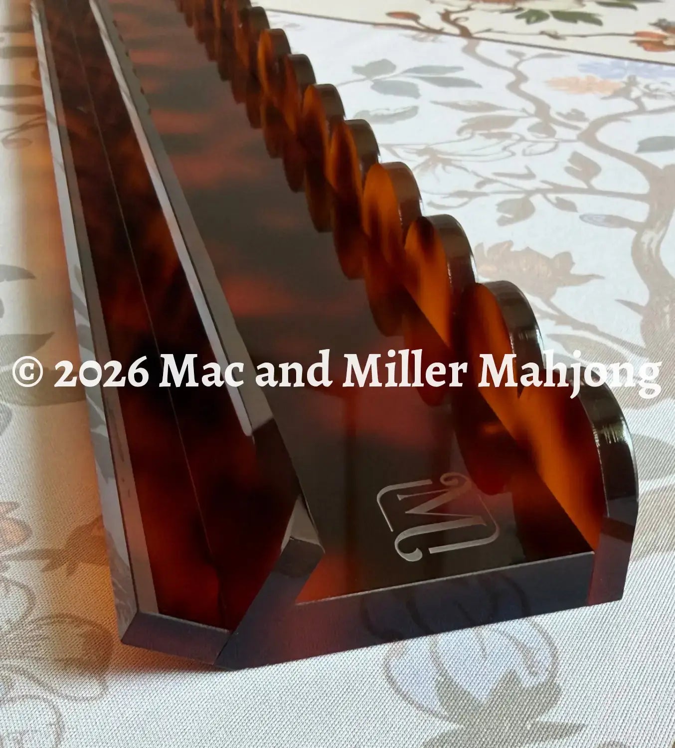 Ember Tortoise Scalloped Mahjong Racks + Velvet Bag (Coming Soon!) - Rack