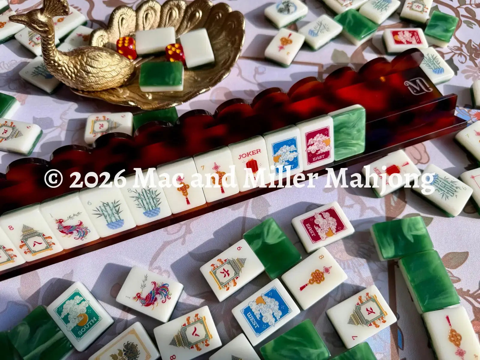 Ember Tortoise Scalloped Mahjong Racks + Velvet Bag (Coming Soon!) - Rack