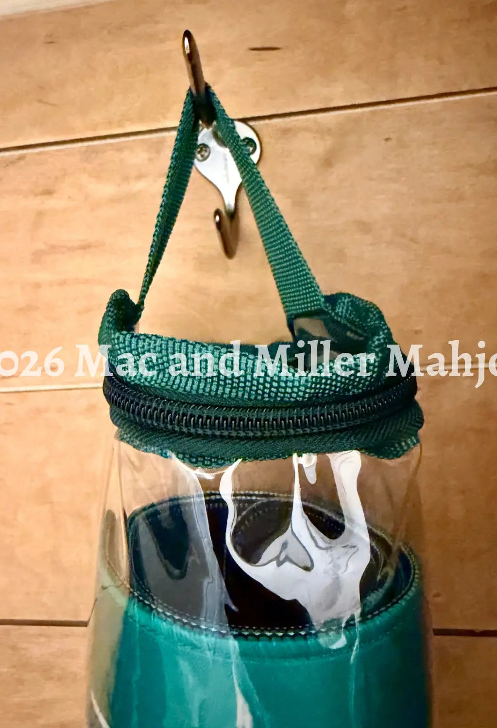 Close up view of the top of the Mac and Miller Mahjong Dream Display Mat Tote Bag in Moss
